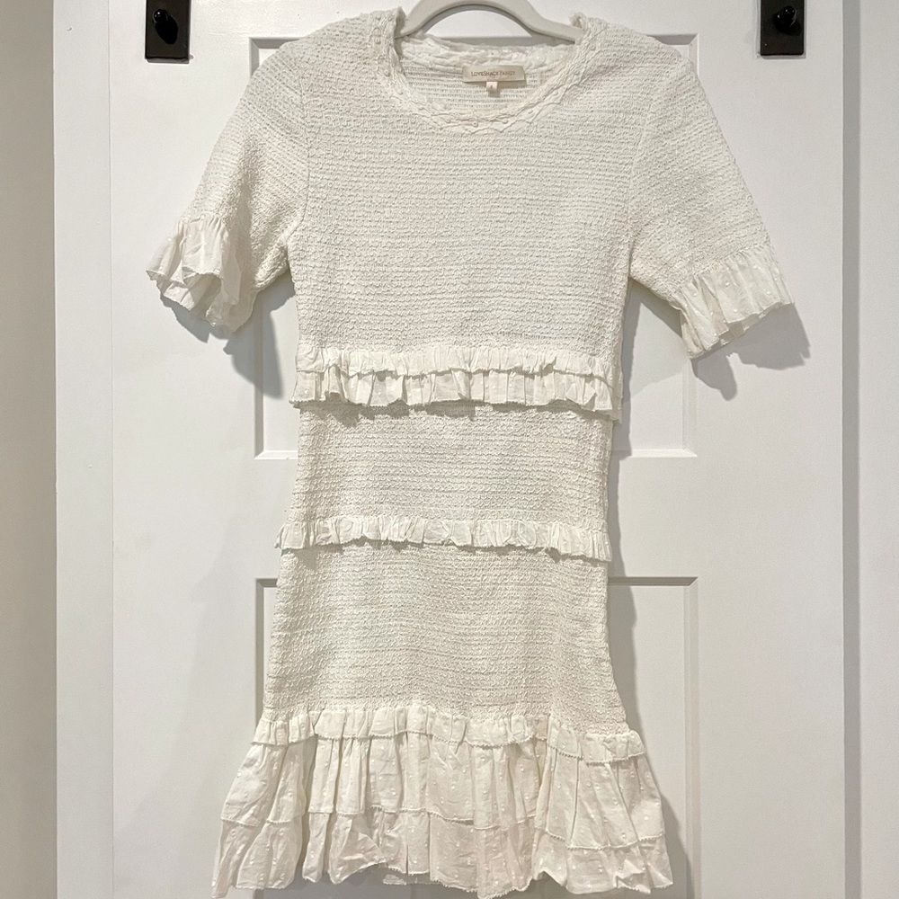 Love Shack Fancy White Ruffle Dress - S